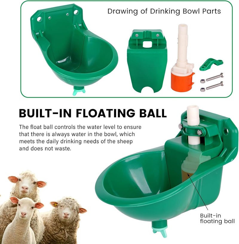 NAOEDEAH Goat Waterer, Livestock Waterer for Sheep Dog Piglet Calf Horse Farm Water Troughs for Livestock Automatic Water Bowl Plastic Drinking Bowl Water Dispenser 2 Pack - Image 3